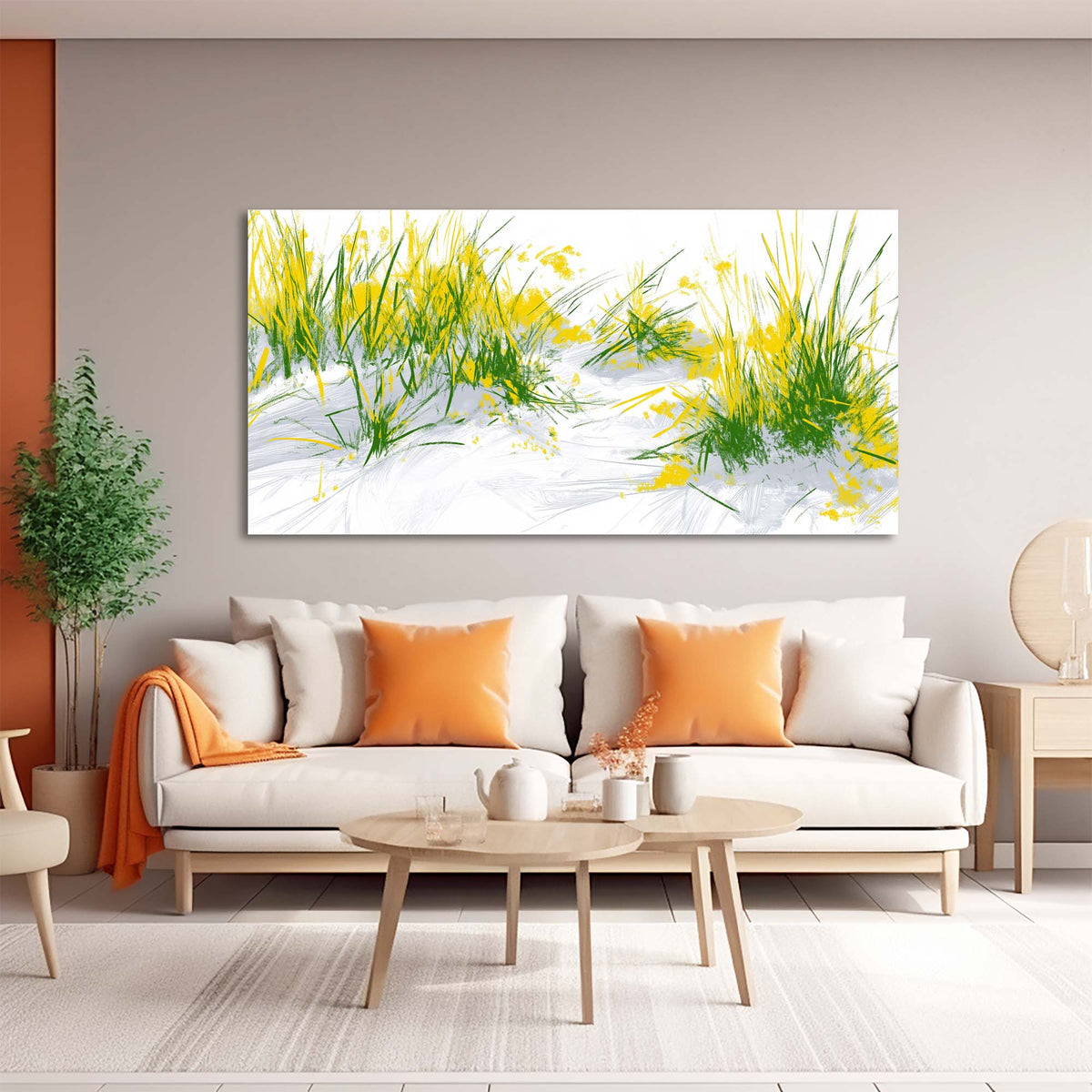 Yellow Spring Nature Canvas Wall Art for Living Room Prints Artwork Bedroom Office Decor