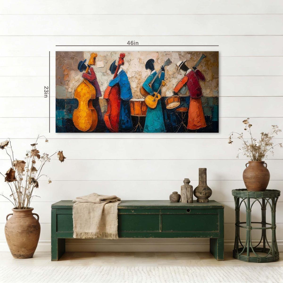Navy Blue Jazzy Abstract Wall Art for Living Room Canvas Painting Prints Artwork Family Bedroom Office Decor