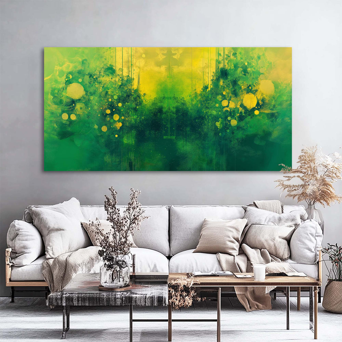 Yellow Abstract Wall Art for Living Room Canvas Painting Prints Art Deco Artwork Office Bedroom Decor