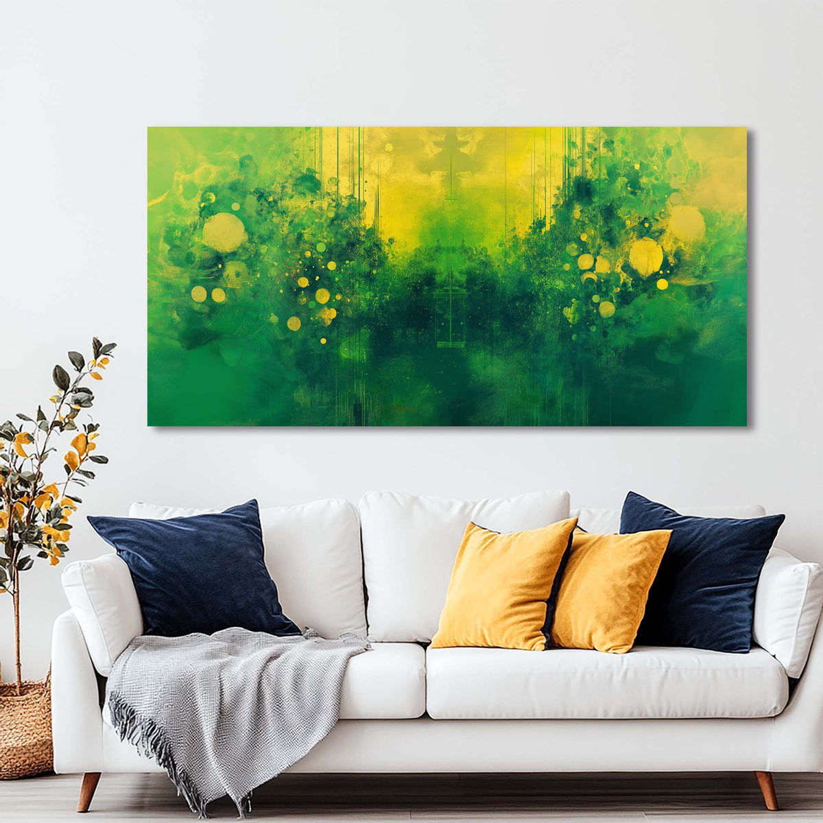 Yellow Abstract Wall Art for Living Room Canvas Painting Prints Art Deco Artwork Office Bedroom Decor