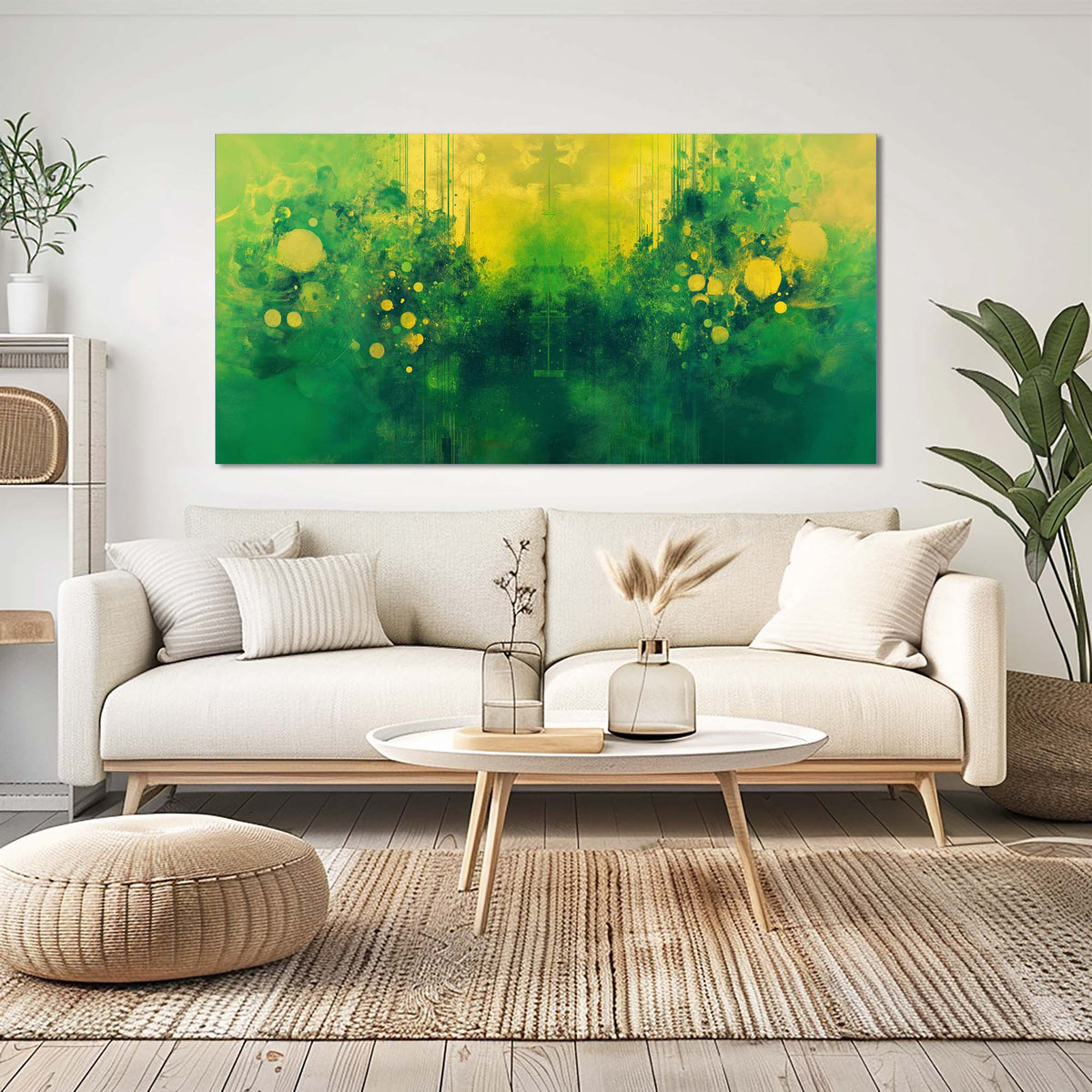 Yellow Abstract Wall Art for Living Room Canvas Painting Prints Art Deco Artwork Office Bedroom Decor