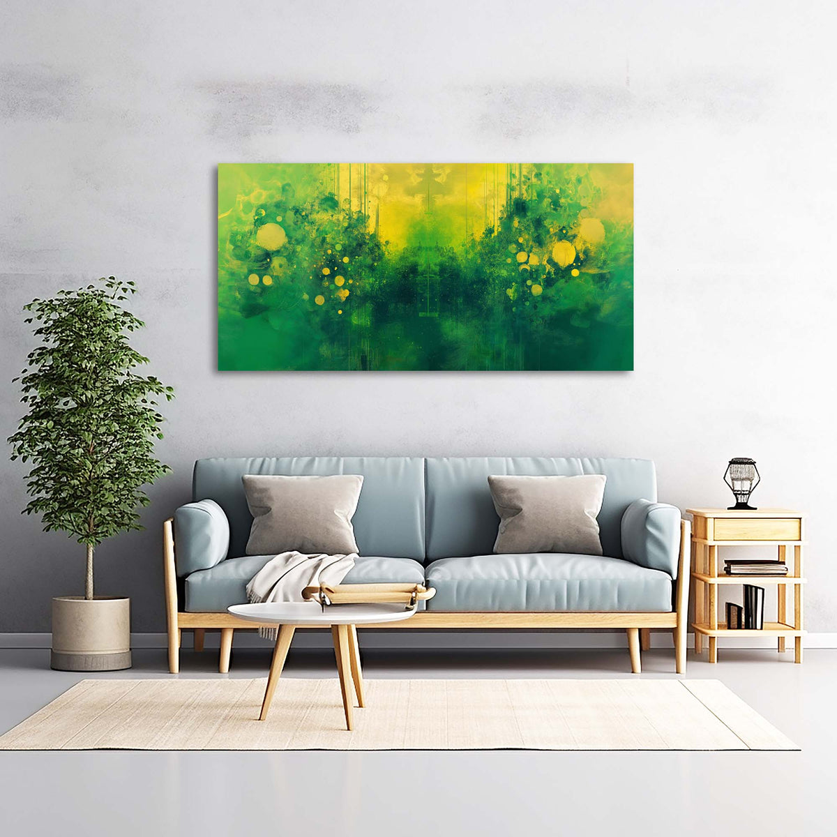 Yellow Abstract Wall Art for Living Room Canvas Painting Prints Art Deco Artwork Office Bedroom Decor