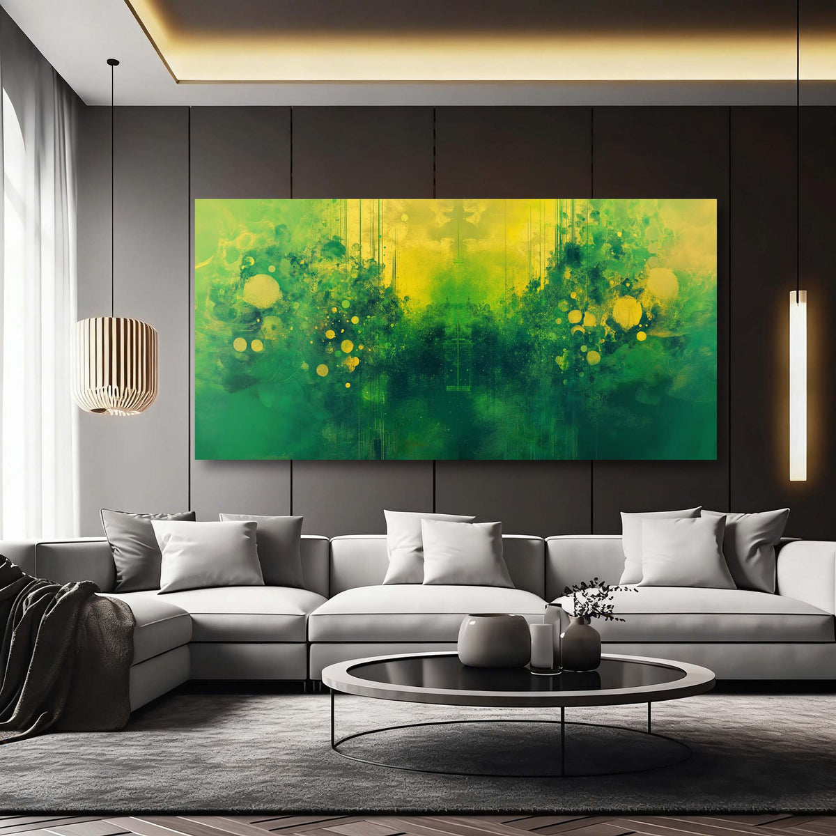 Yellow Abstract Wall Art for Living Room Canvas Painting Prints Art Deco Artwork Office Bedroom Decor