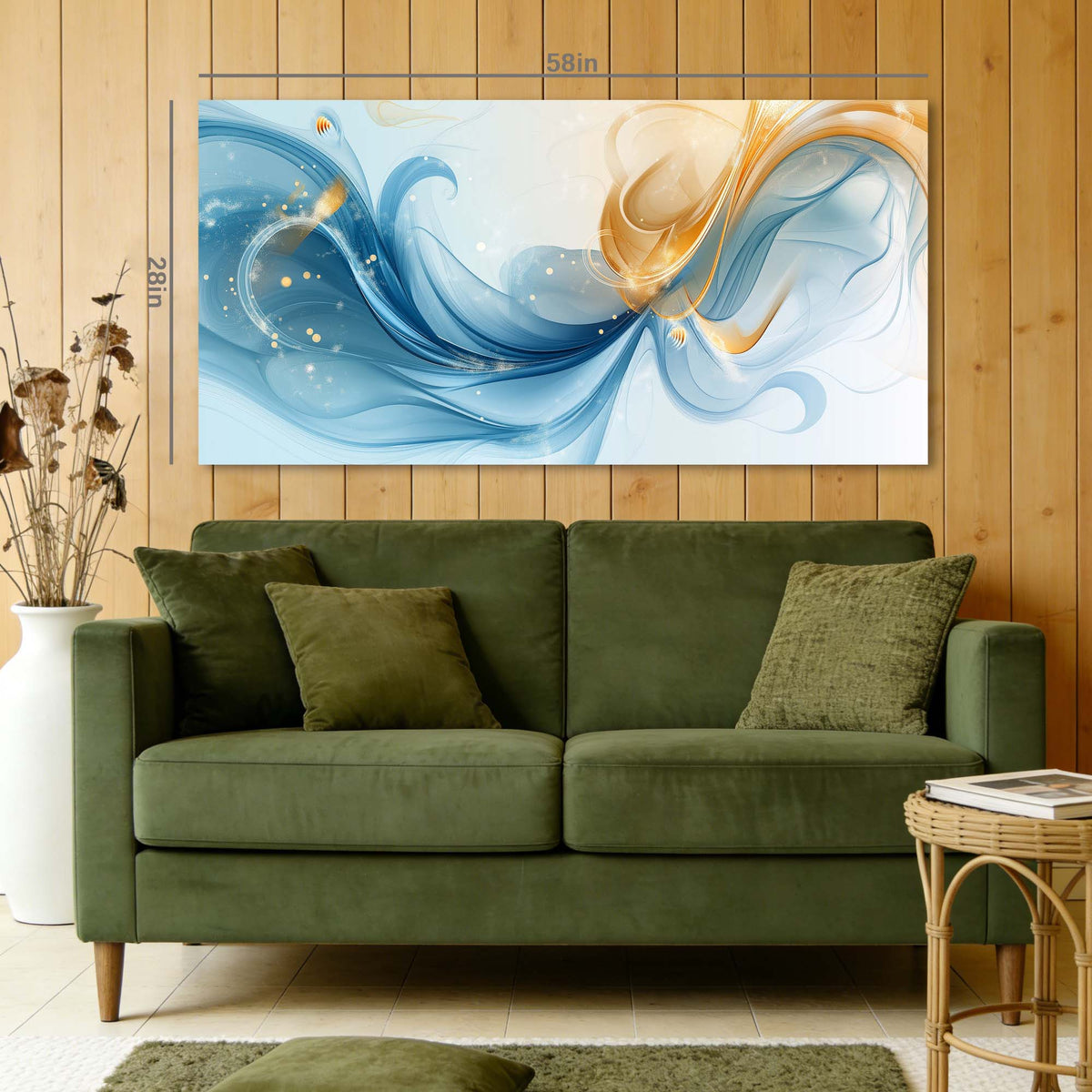 Blue Abstract Abstract Canvas Wall Art for Living Room Prints Artwork Bedroom Office Decor