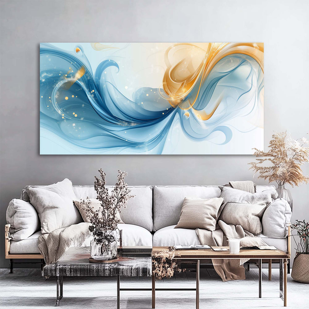 Blue Abstract Abstract Canvas Wall Art for Living Room Prints Artwork Bedroom Office Decor