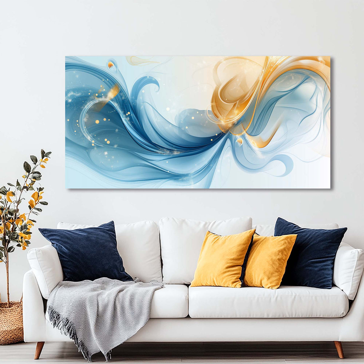 Blue Abstract Abstract Canvas Wall Art for Living Room Prints Artwork Bedroom Office Decor