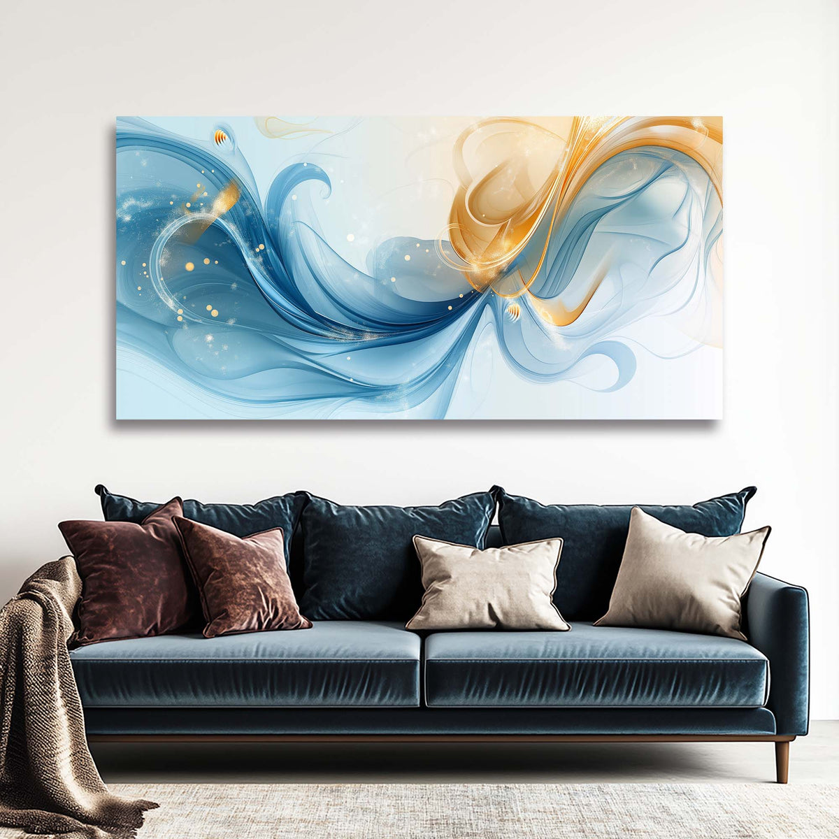 Blue Abstract Abstract Canvas Wall Art for Living Room Prints Artwork Bedroom Office Decor