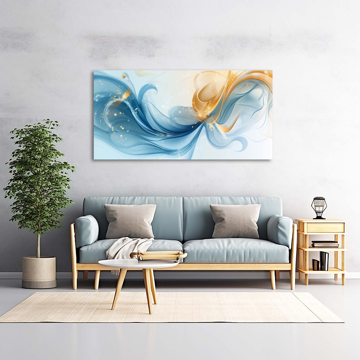 Blue Abstract Abstract Canvas Wall Art for Living Room Prints Artwork Bedroom Office Decor