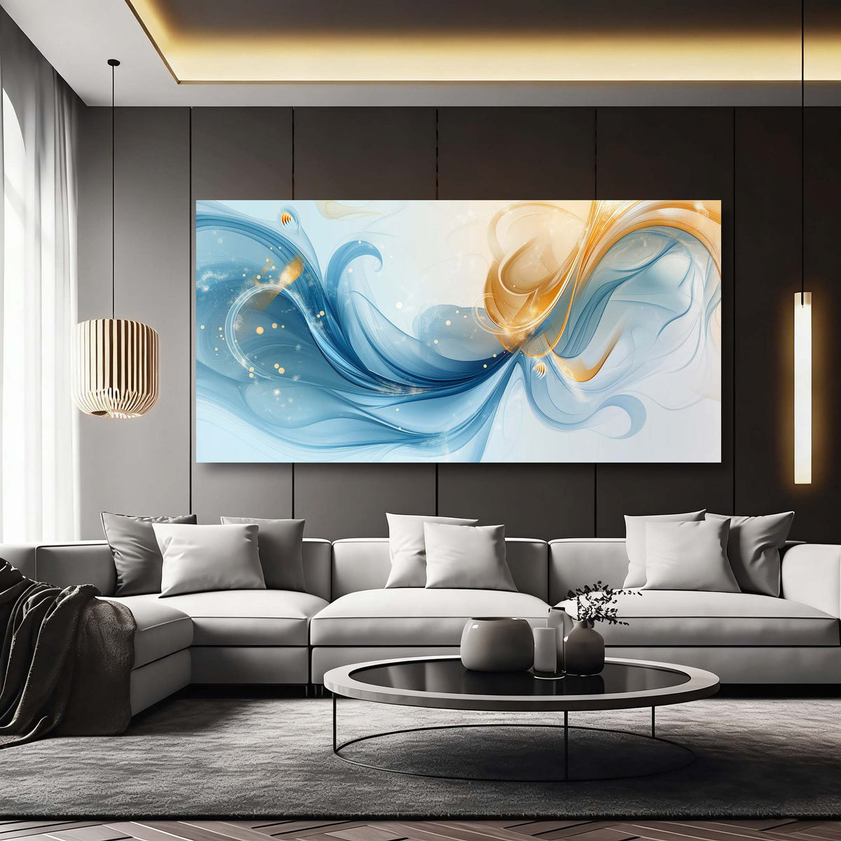 Blue Abstract Abstract Canvas Wall Art for Living Room Prints Artwork Bedroom Office Decor