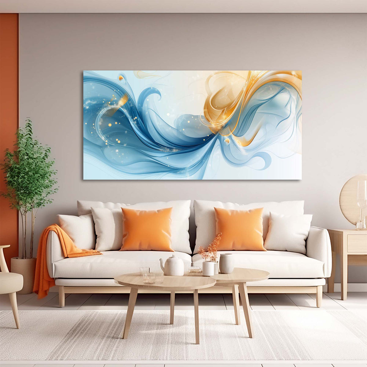 Blue Abstract Abstract Canvas Wall Art for Living Room Prints Artwork Bedroom Office Decor