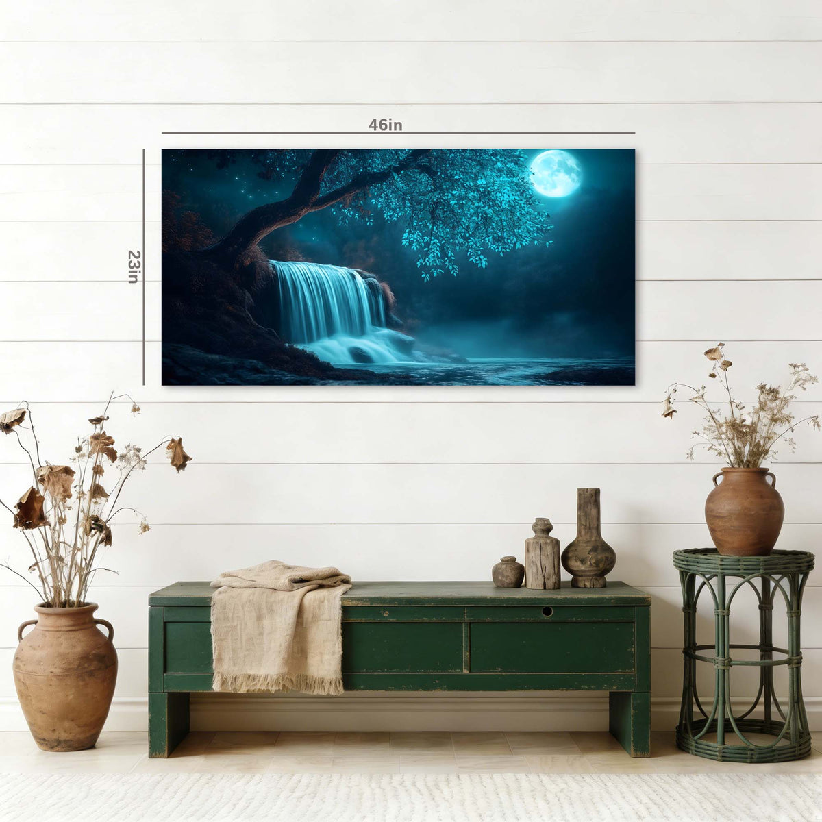 Navy Blue Mysterious Nature Wall Art Modern Canvas Painting Prints Artwork Office Hallway Bedroom Living Room Decor
