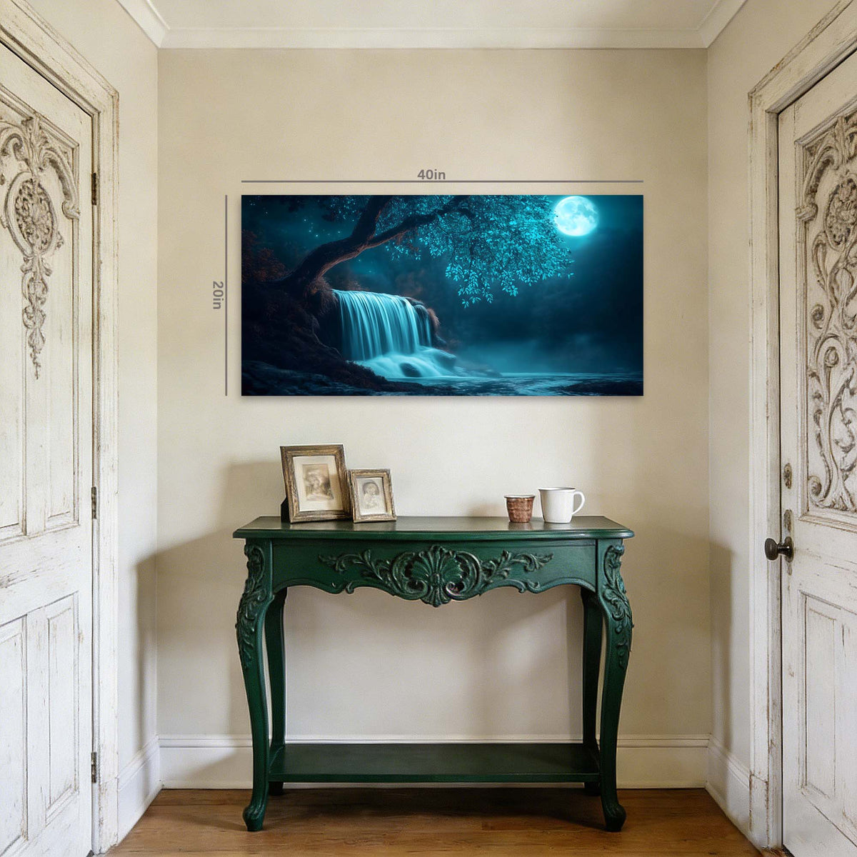 Navy Blue Mysterious Nature Wall Art Modern Canvas Painting Prints Artwork Office Hallway Bedroom Living Room Decor