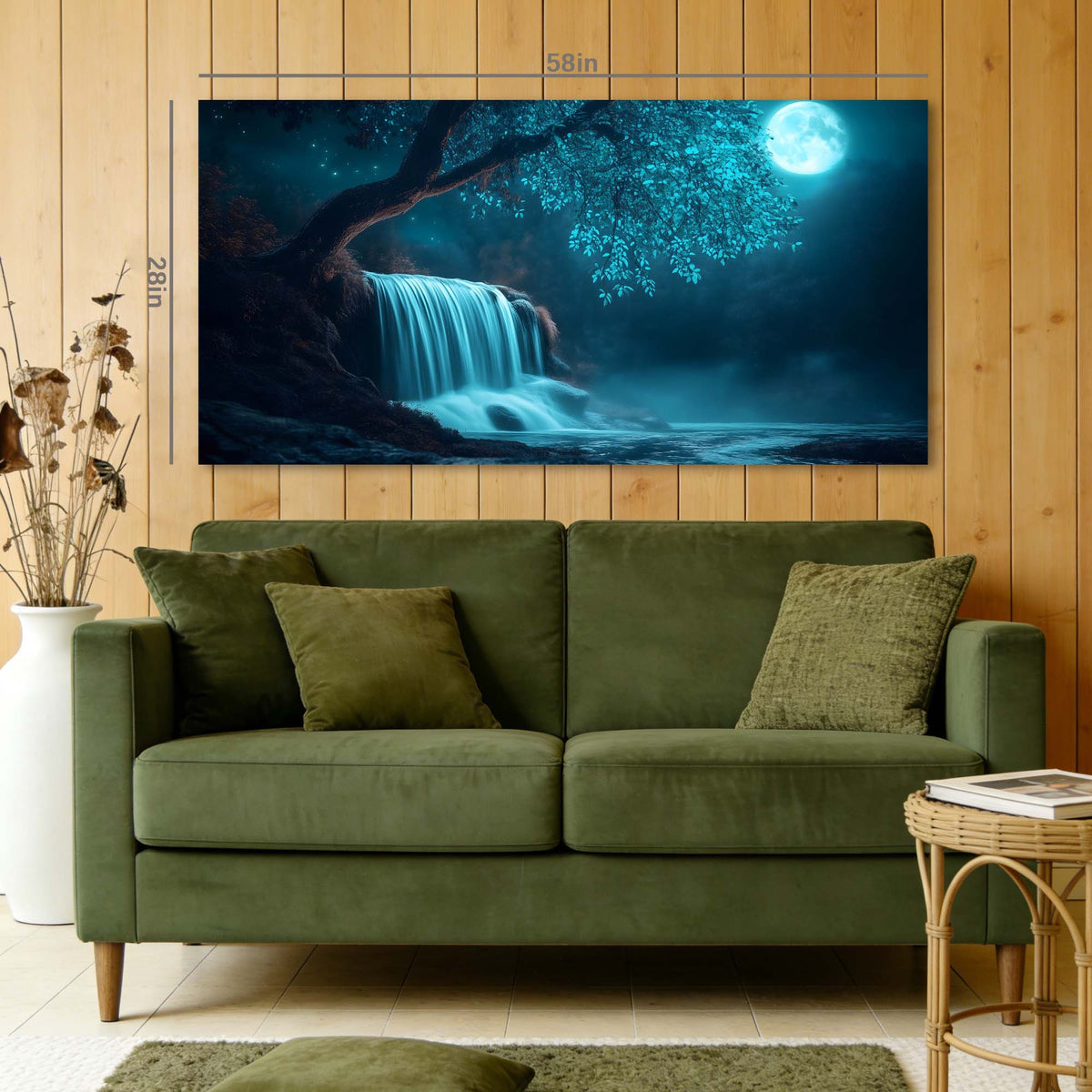Navy Blue Mysterious Nature Wall Art Modern Canvas Painting Prints Artwork Office Hallway Bedroom Living Room Decor