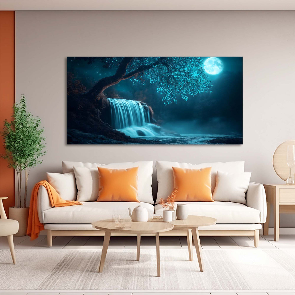 Navy Blue Mysterious Nature Wall Art Modern Canvas Painting Prints Artwork Office Hallway Bedroom Living Room Decor