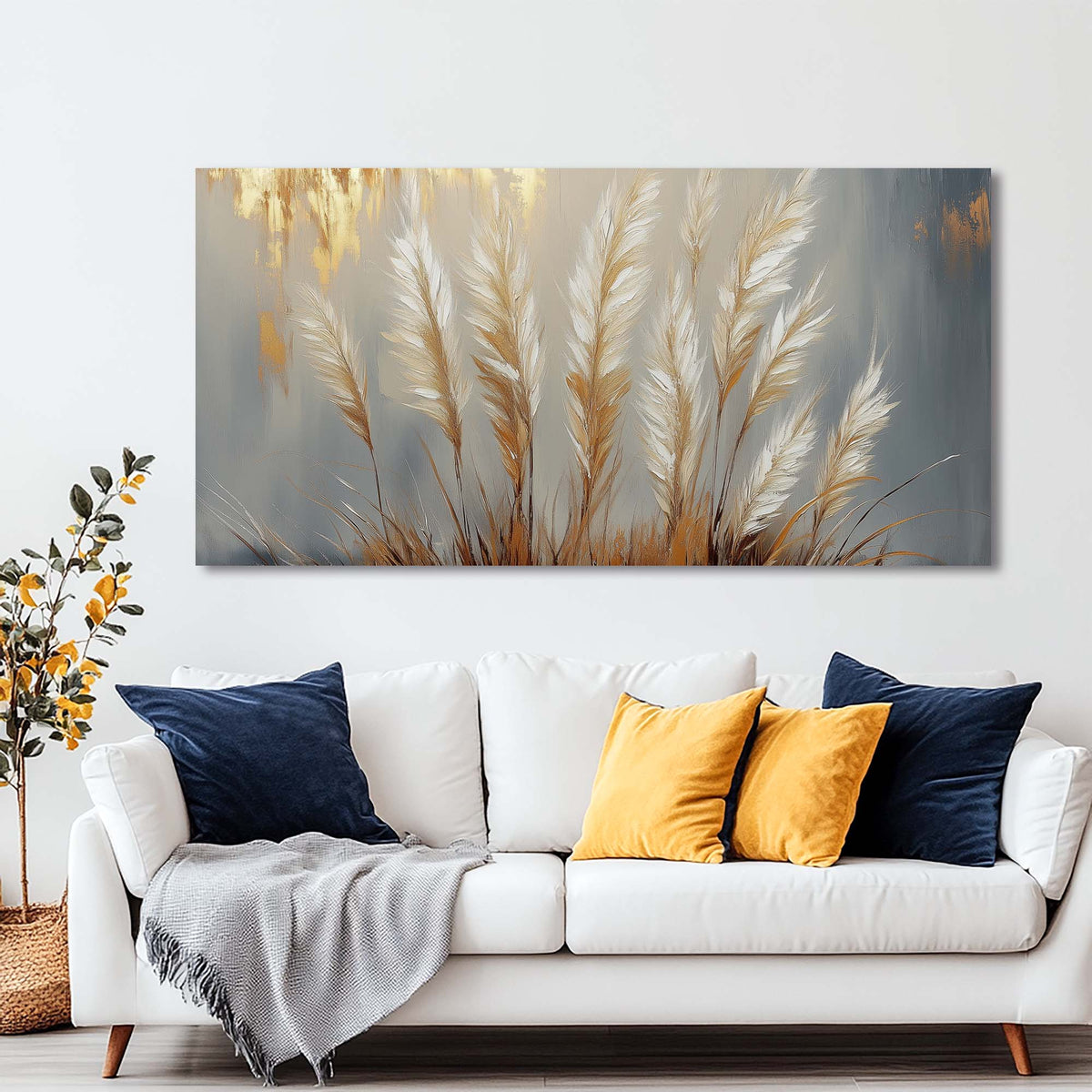 Gray Abstract Floral Wall Art Canvas Painting Prints Artwor Office Bedroom Living Room Decor