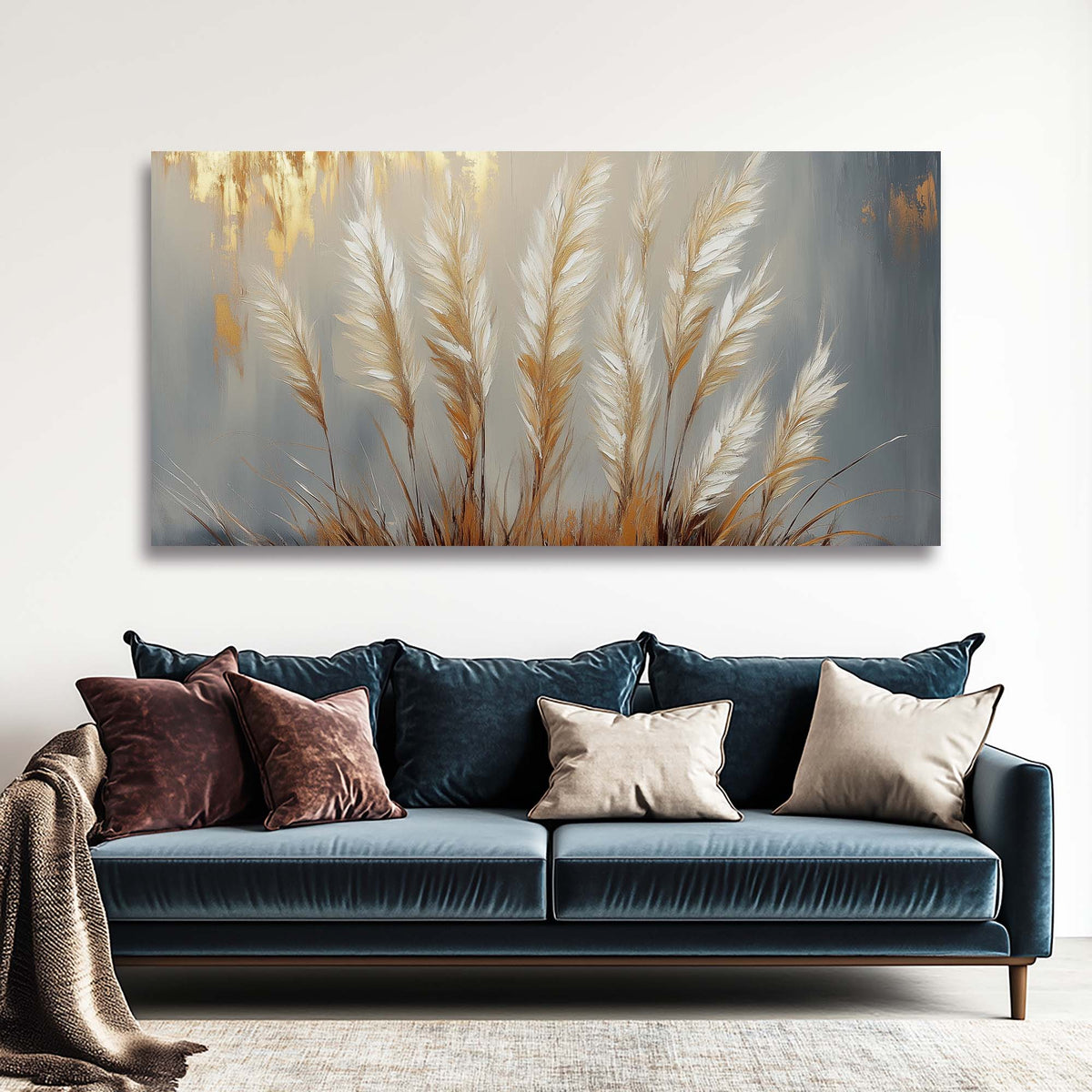 Gray Abstract Floral Wall Art Canvas Painting Prints Artwor Office Bedroom Living Room Decor