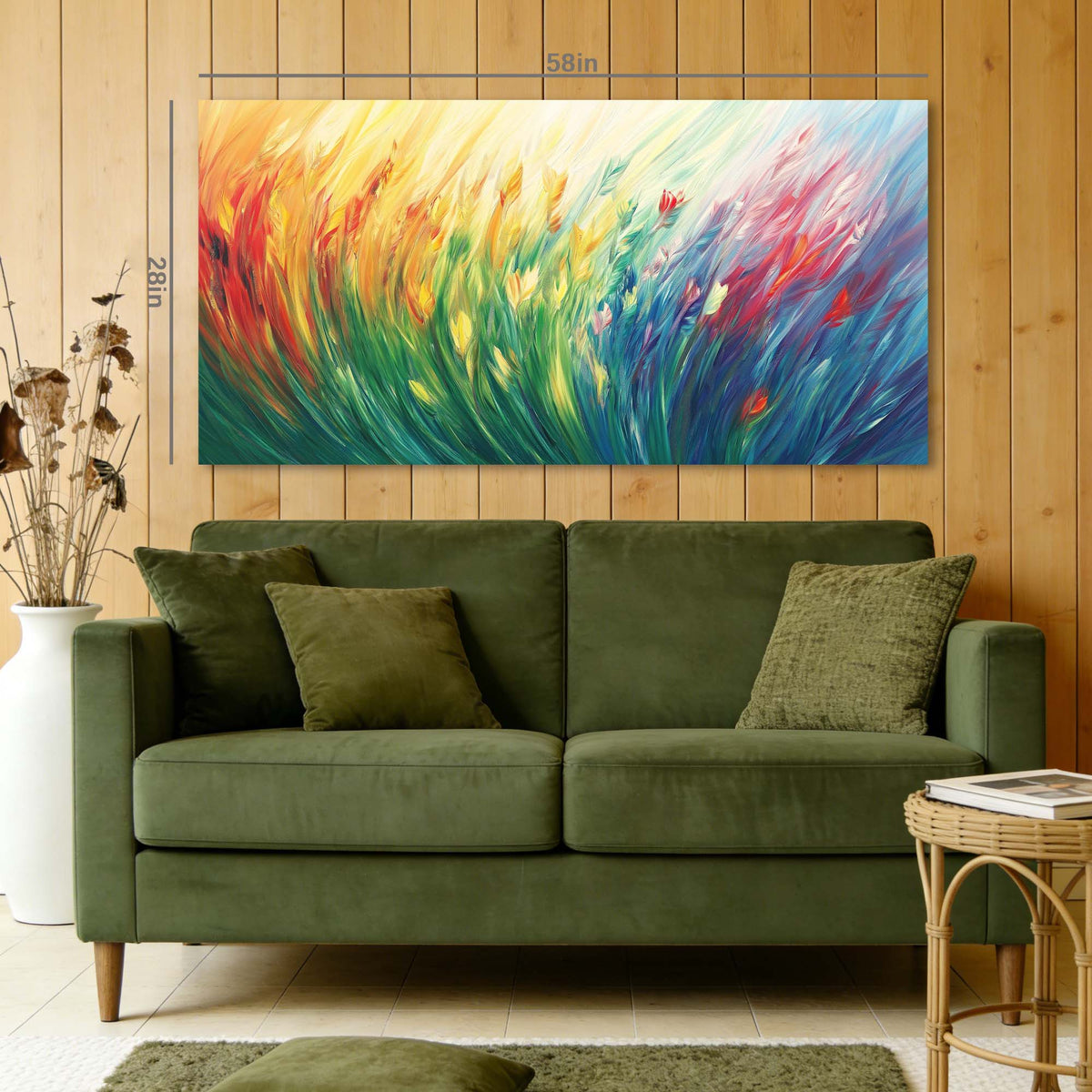 Orange Floral Wall Art Paintings Print Canvas Painting Prints Modern Artwork Office Living Room Over the Couch Bedroom Decor