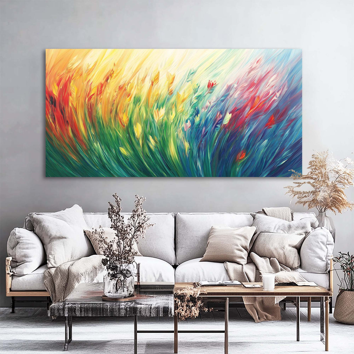 Orange Floral Wall Art Paintings Print Canvas Painting Prints Modern Artwork Office Living Room Over the Couch Bedroom Decor