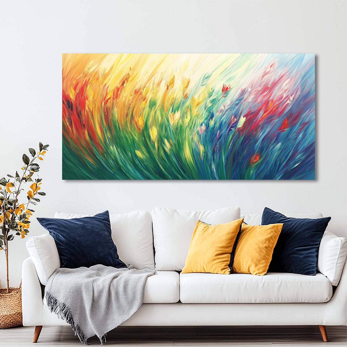 Orange Floral Wall Art Paintings Print Canvas Painting Prints Modern Artwork Office Living Room Over the Couch Bedroom Decor