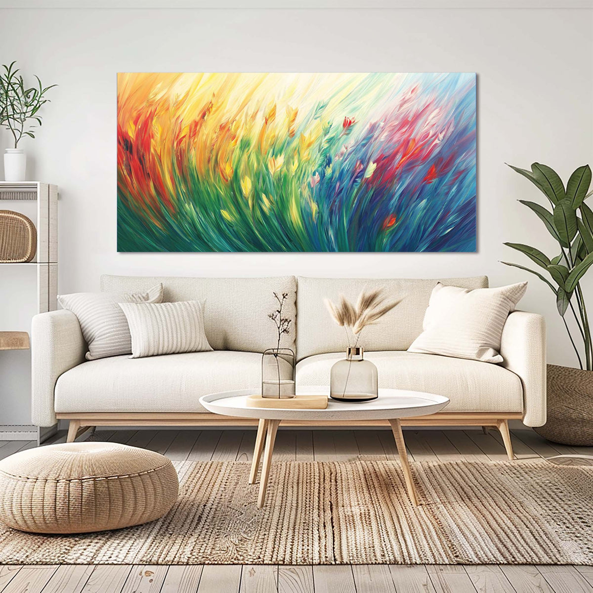 Orange Floral Wall Art Paintings Print Canvas Painting Prints Modern Artwork Office Living Room Over the Couch Bedroom Decor