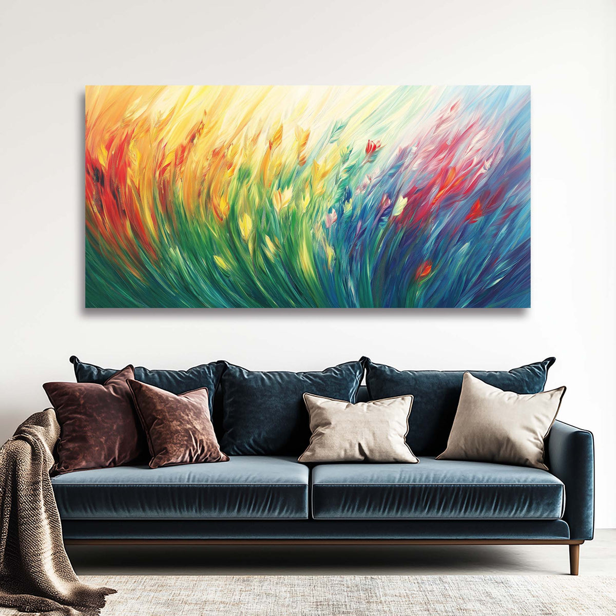 Orange Floral Wall Art Paintings Print Canvas Painting Prints Modern Artwork Office Living Room Over the Couch Bedroom Decor