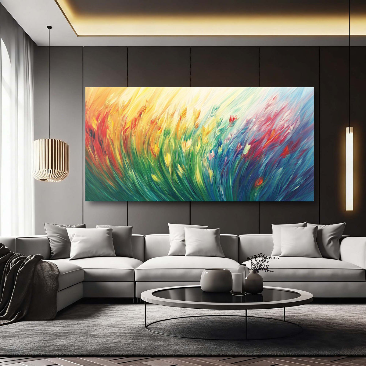 Orange Floral Wall Art Paintings Print Canvas Painting Prints Modern Artwork Office Living Room Over the Couch Bedroom Decor