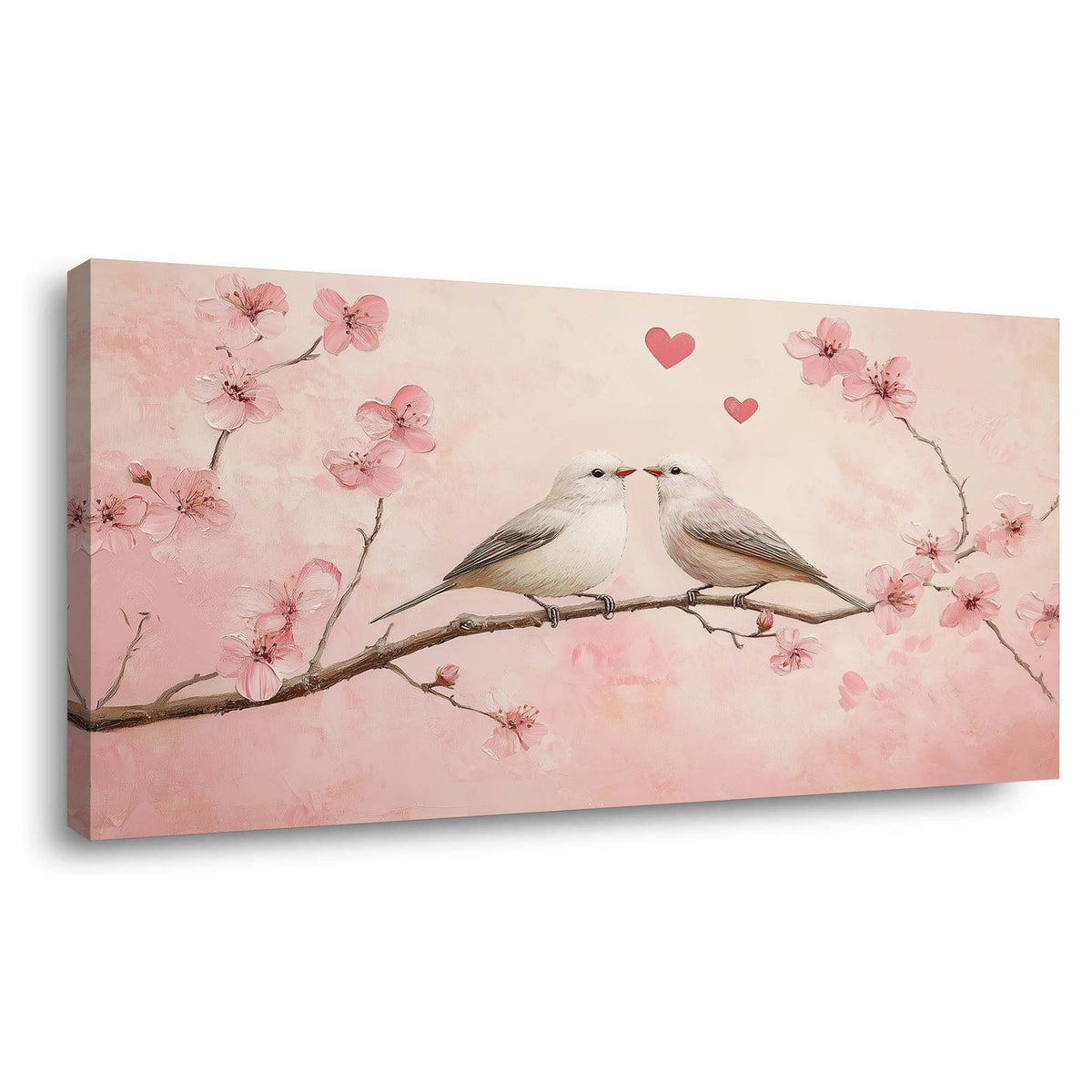 Pink Pretty Floral Canvas Wall Art for Living Room Prints Artwork Bedroom Office Decor