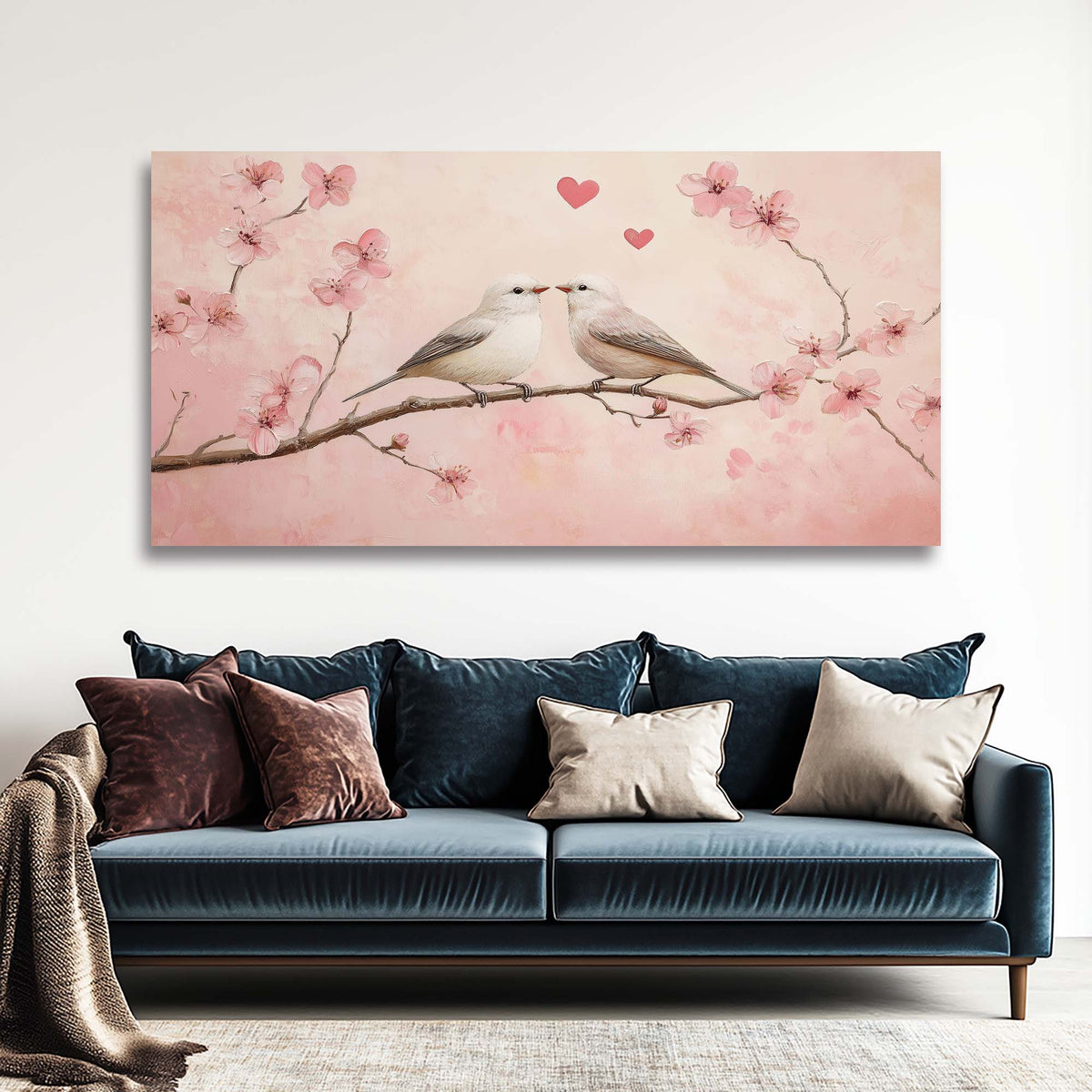 Pink Pretty Floral Canvas Wall Art for Living Room Prints Artwork Bedroom Office Decor