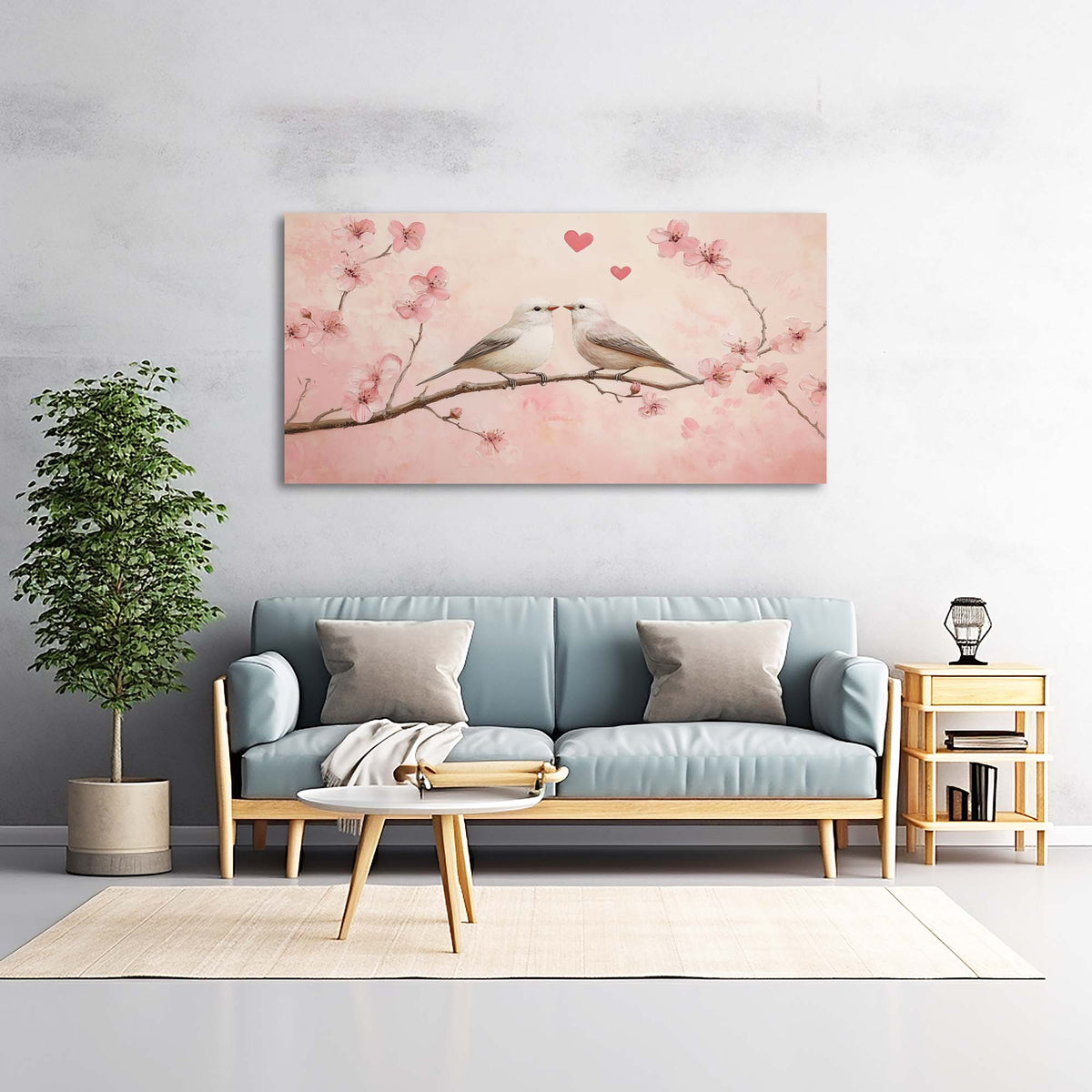 Pink Pretty Floral Canvas Wall Art for Living Room Prints Artwork Bedroom Office Decor