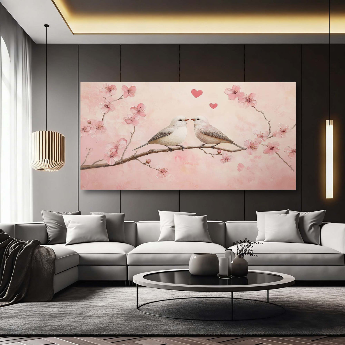 Pink Pretty Floral Canvas Wall Art for Living Room Prints Artwork Bedroom Office Decor