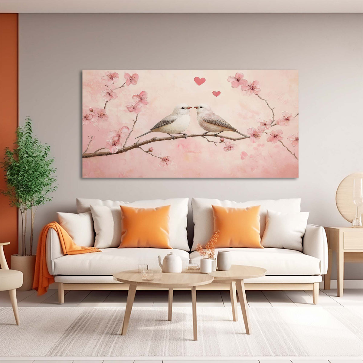 Pink Pretty Floral Canvas Wall Art for Living Room Prints Artwork Bedroom Office Decor