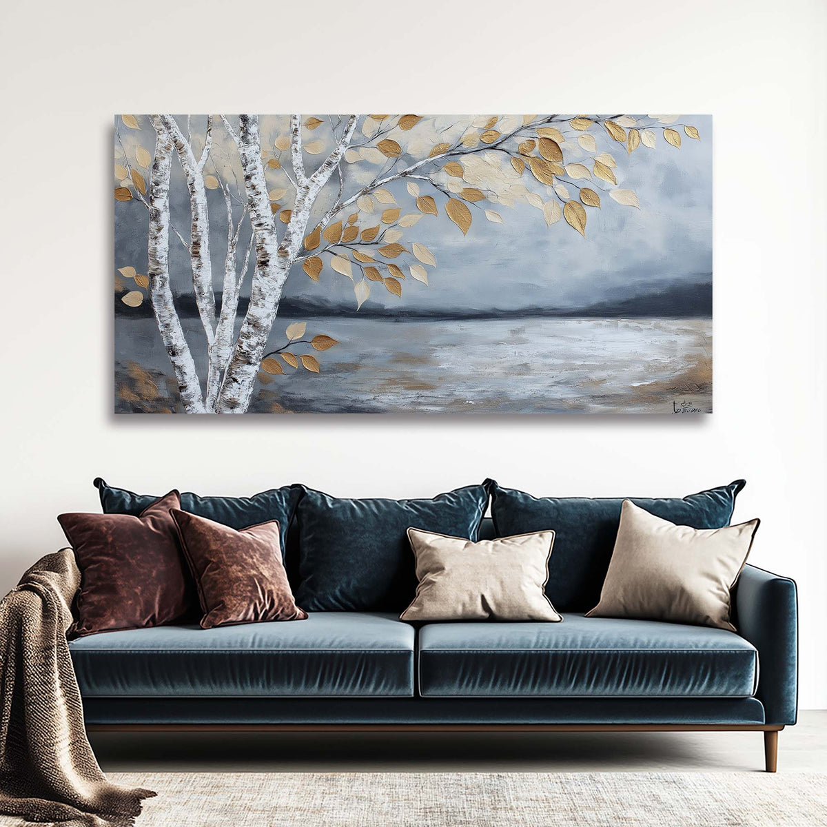 White Nature Wall Art for Living Room Canvas Painting Prints Art Deco Artwork Office Bedroom Decor