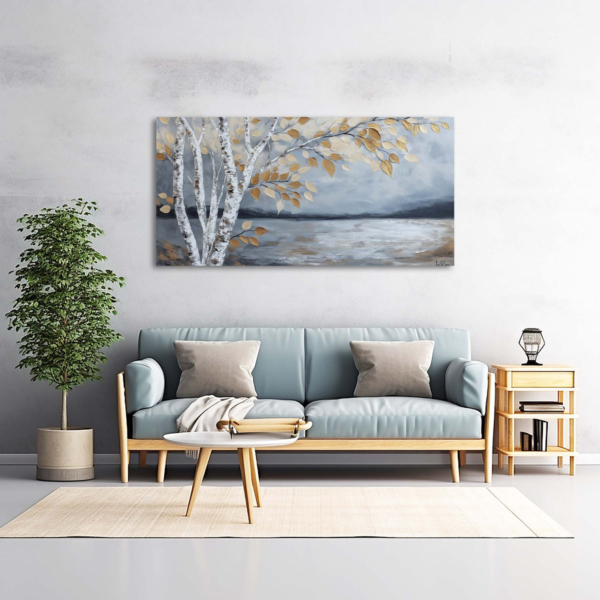 White Nature Wall Art for Living Room Canvas Painting Prints Art Deco Artwork Office Bedroom Decor