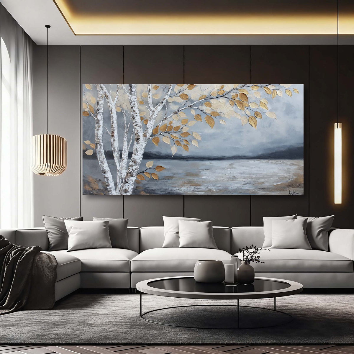 White Nature Wall Art for Living Room Canvas Painting Prints Art Deco Artwork Office Bedroom Decor