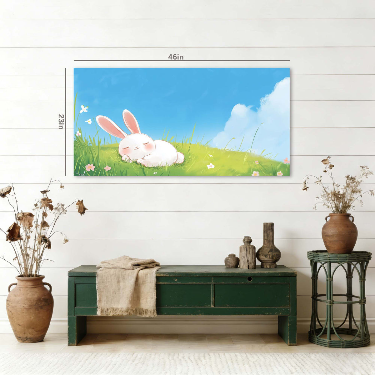 Blue Pretty Animals Wall Art Art Deco Painting Prints Canvas Artwork Living Room Family Bedroom Office Decor