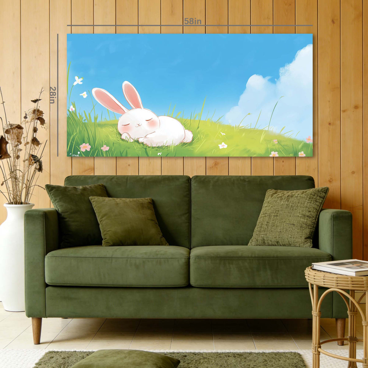 Blue Pretty Animals Wall Art Art Deco Painting Prints Canvas Artwork Living Room Family Bedroom Office Decor