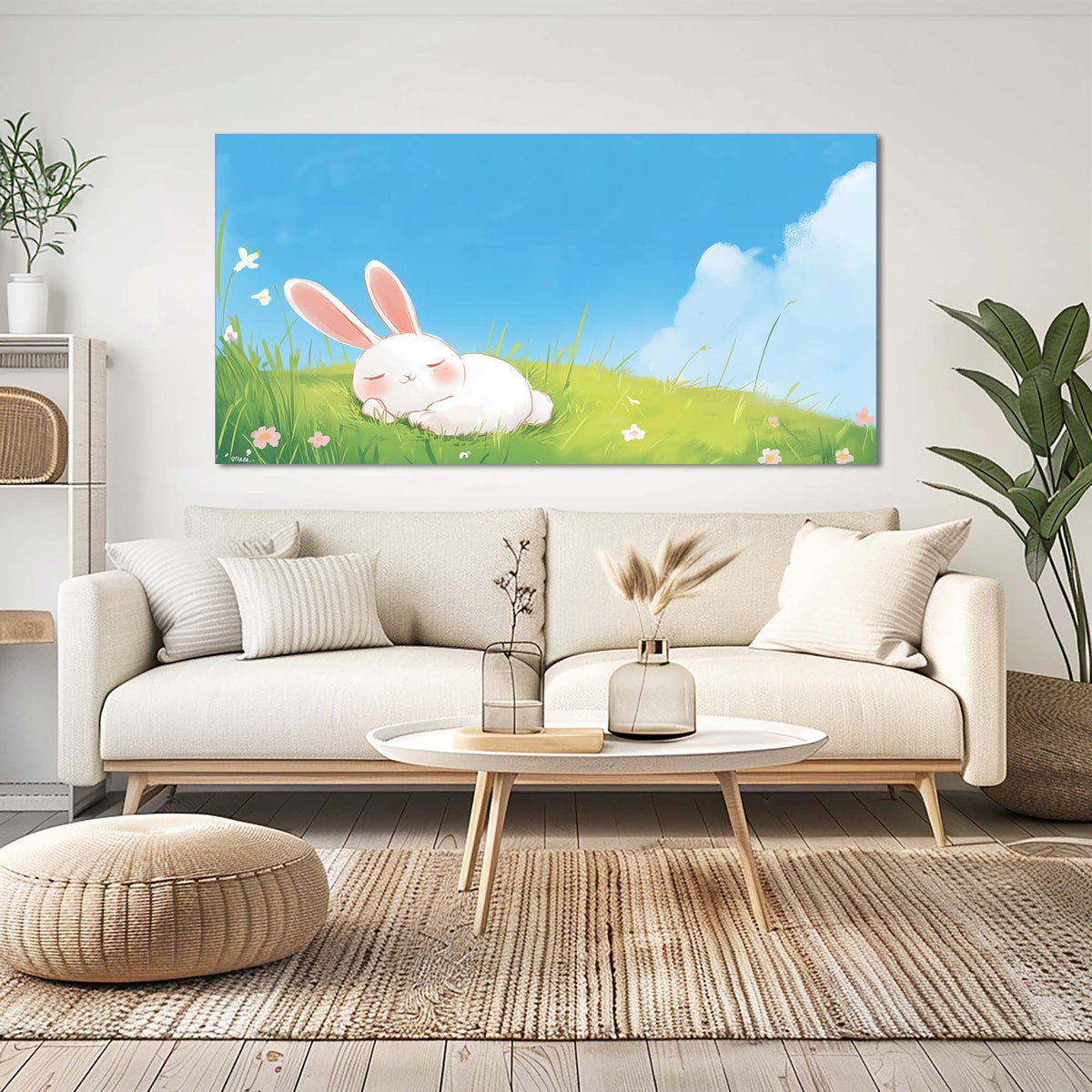 Blue Pretty Animals Wall Art Art Deco Painting Prints Canvas Artwork Living Room Family Bedroom Office Decor