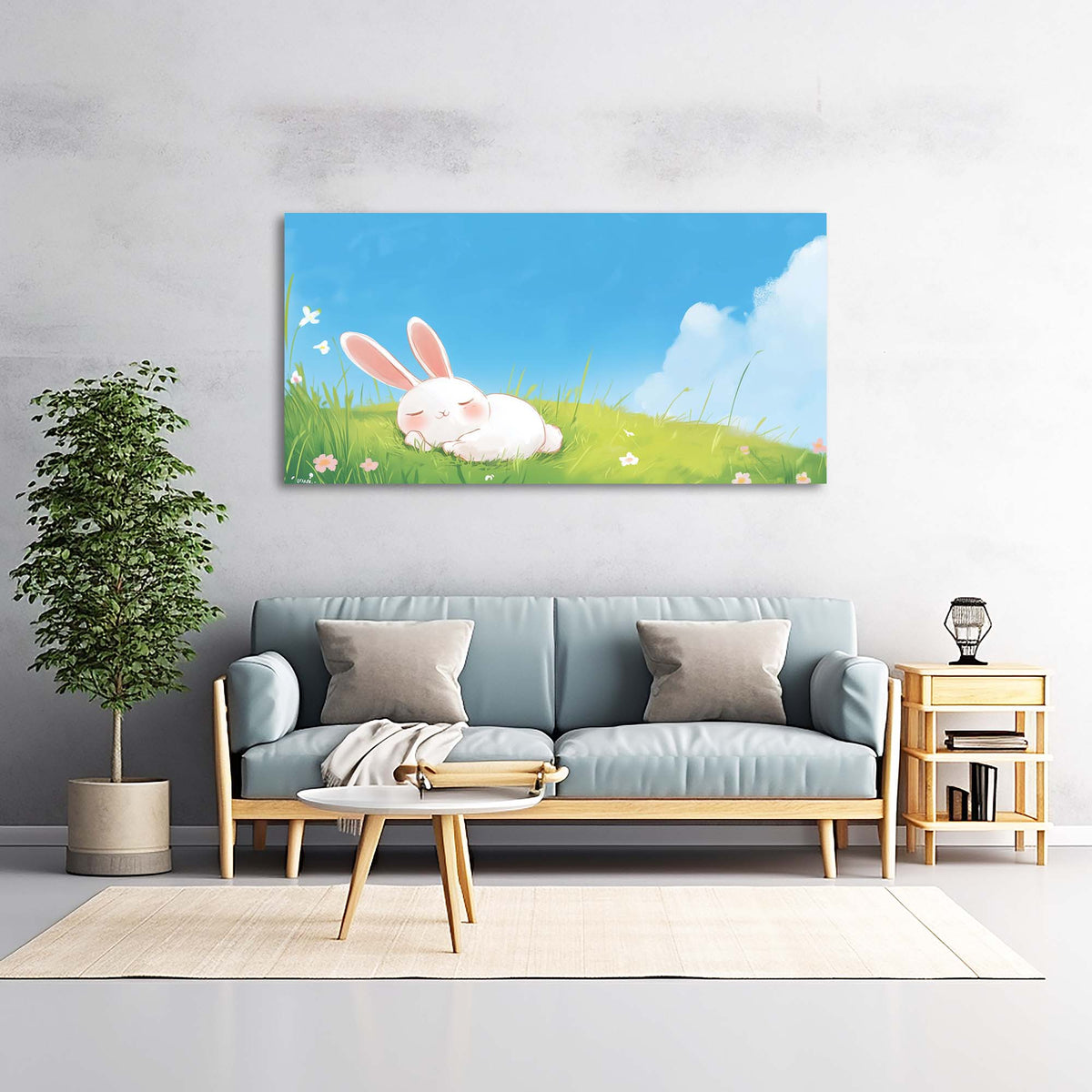 Blue Pretty Animals Wall Art Art Deco Painting Prints Canvas Artwork Living Room Family Bedroom Office Decor