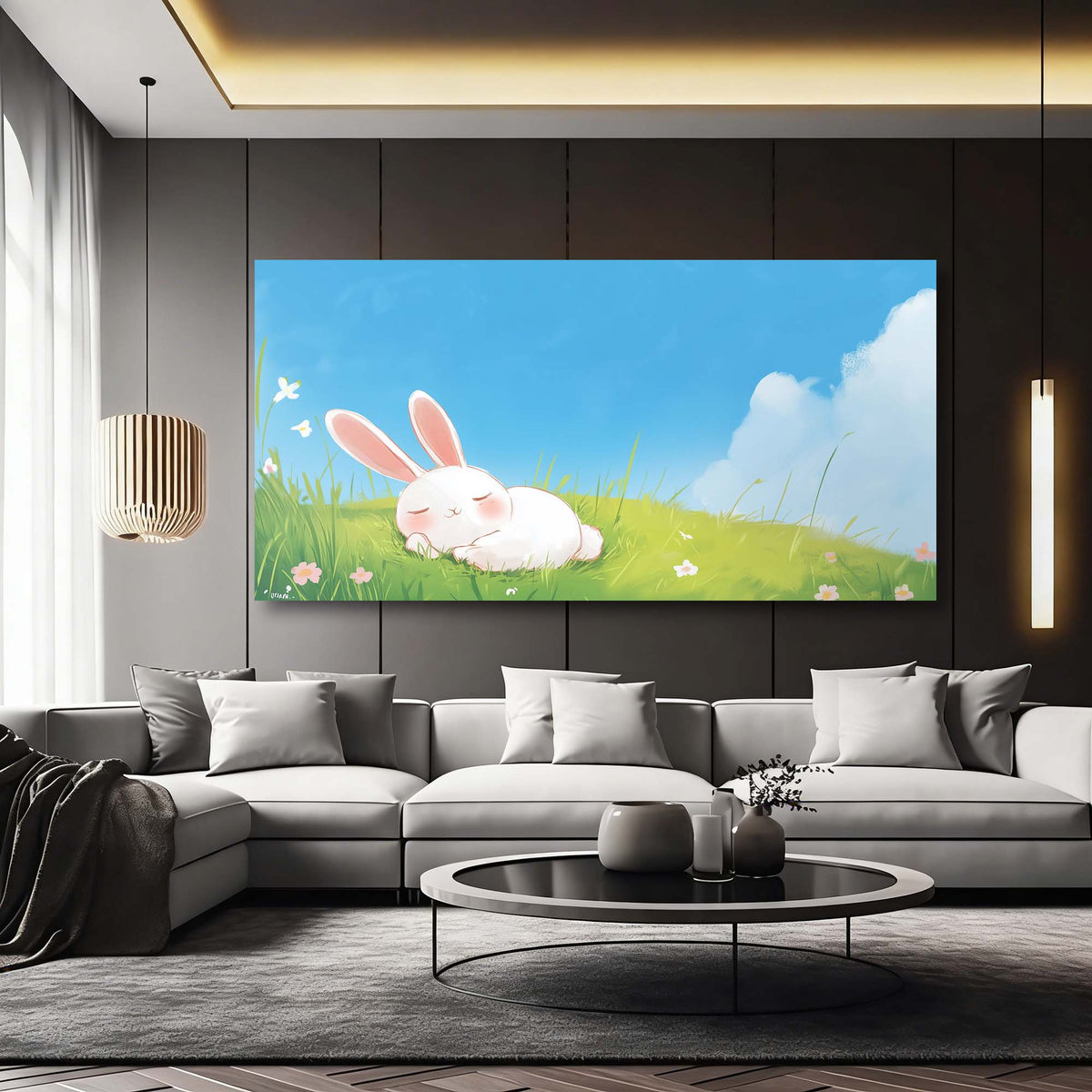 Blue Pretty Animals Wall Art Art Deco Painting Prints Canvas Artwork Living Room Family Bedroom Office Decor