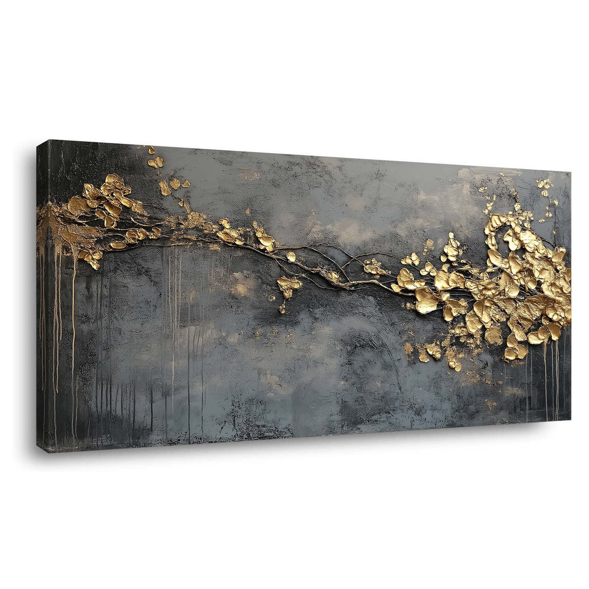 Blue Abstract Floral Wall Art Canvas Painting Prints Artwor Office Bedroom Living Room Decor
