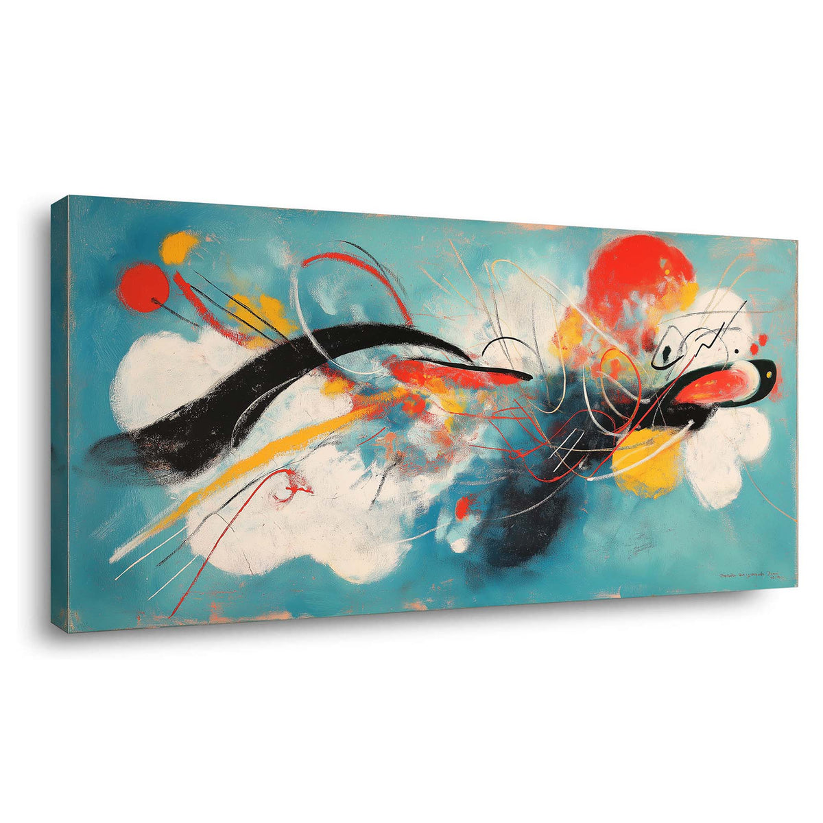 Yellow Abstract Abstract Wall Art for Living Room Canvas Painting Prints Artwork Family Bedroom Office Decor