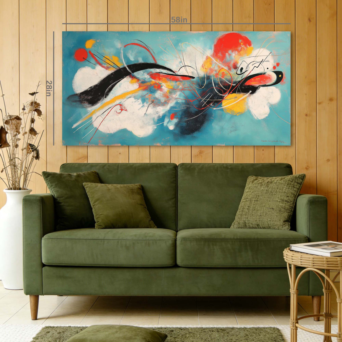 Yellow Abstract Abstract Wall Art for Living Room Canvas Painting Prints Artwork Family Bedroom Office Decor