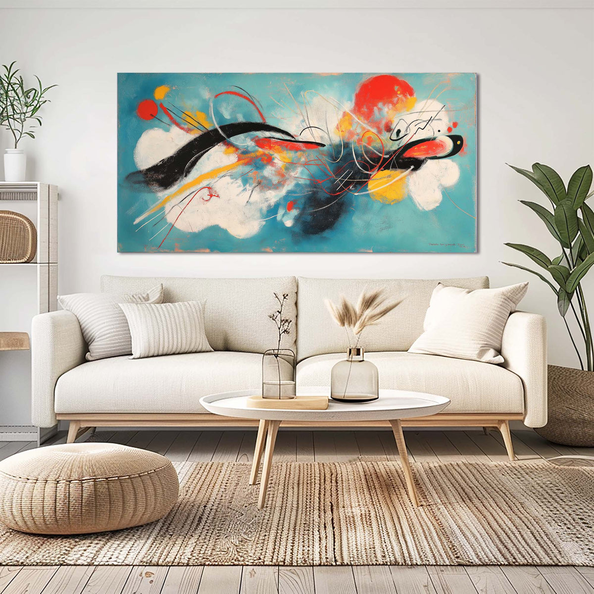 Yellow Abstract Abstract Wall Art for Living Room Canvas Painting Prints Artwork Family Bedroom Office Decor