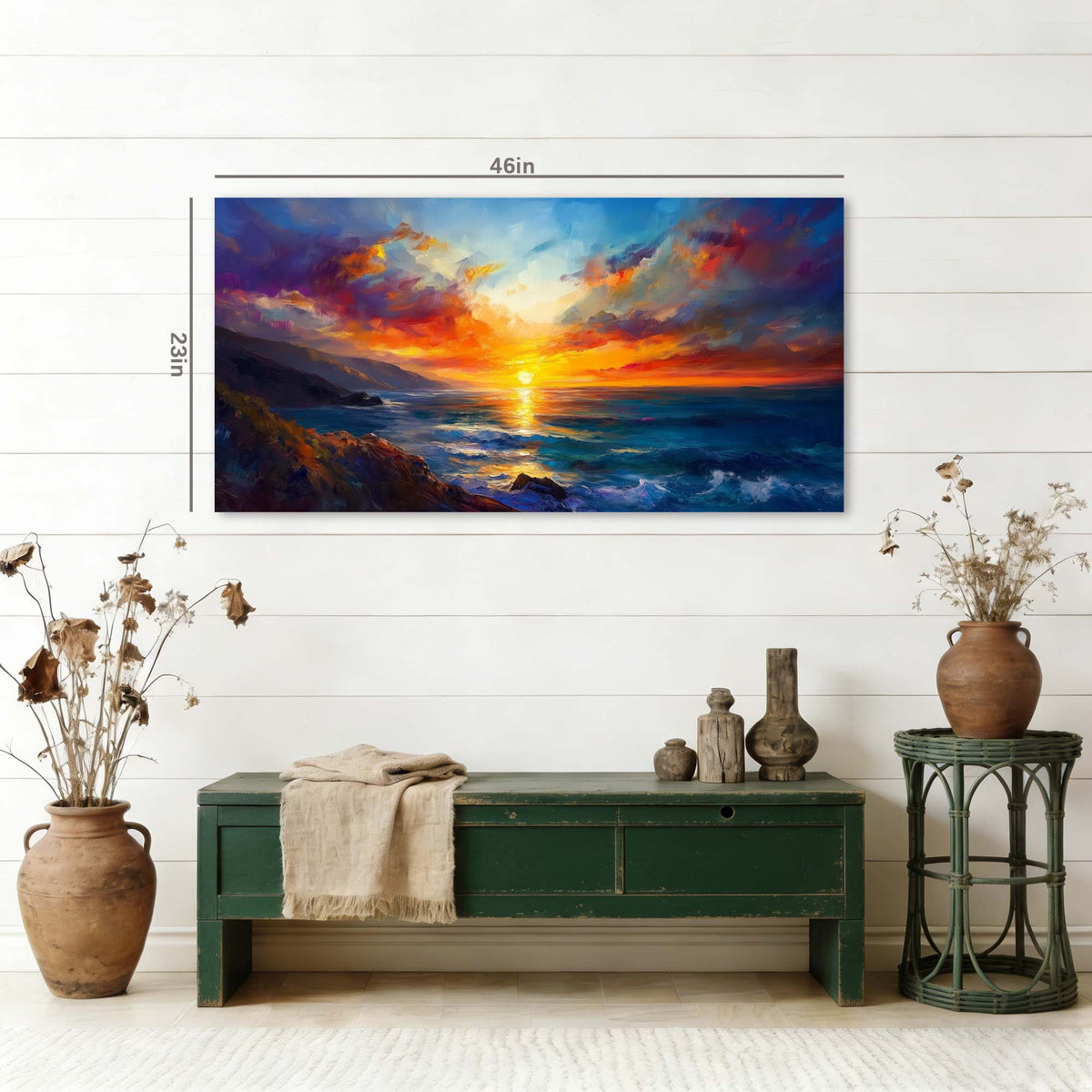 Khaki Coastal Nature Wall Art Modern Canvas Painting Prints Artwork Office Hallway Bedroom Living Room Decor