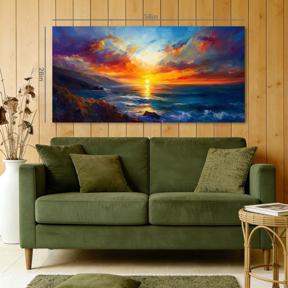 Khaki Coastal Nature Wall Art Modern Canvas Painting Prints Artwork Office Hallway Bedroom Living Room Decor
