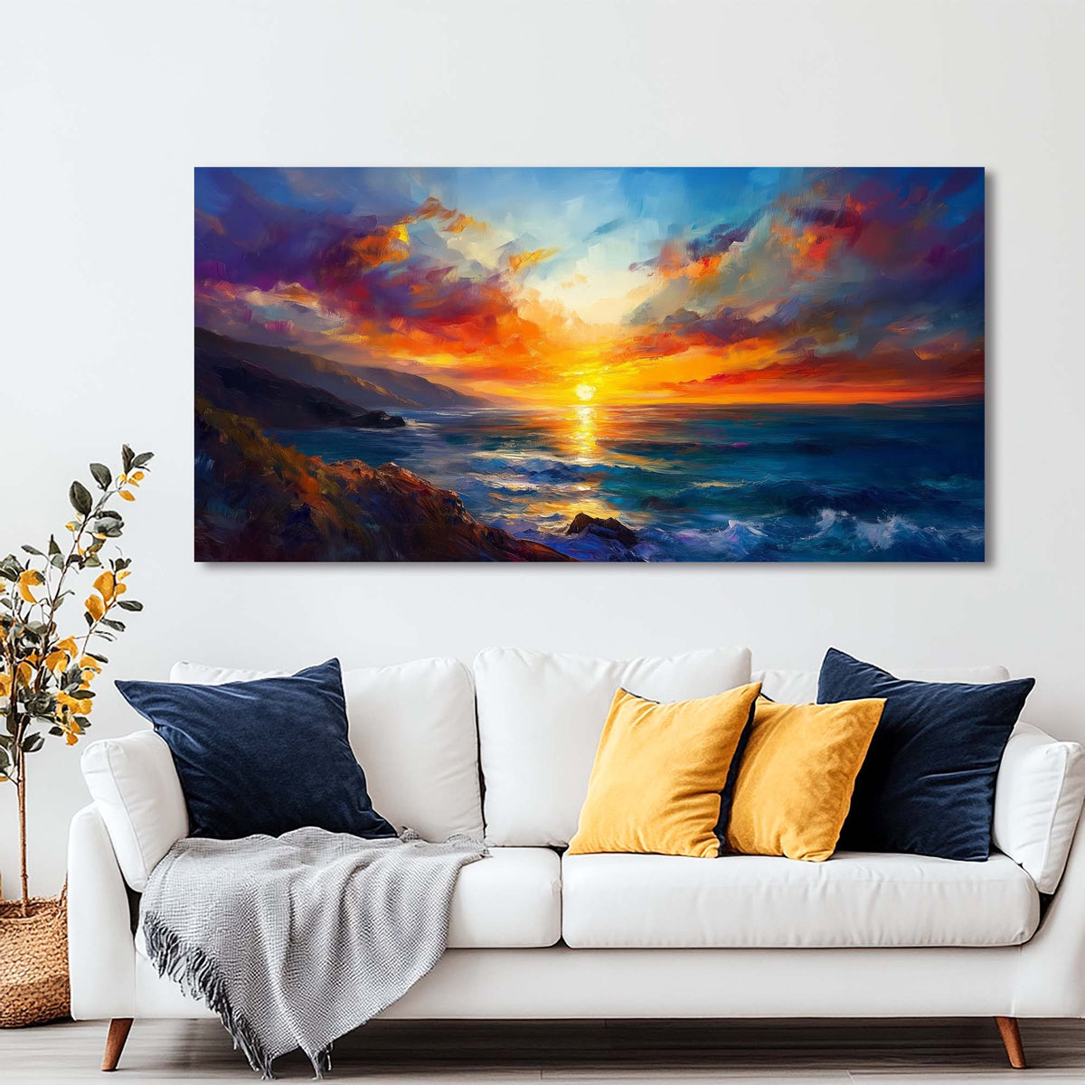 Khaki Coastal Nature Wall Art Modern Canvas Painting Prints Artwork Office Hallway Bedroom Living Room Decor