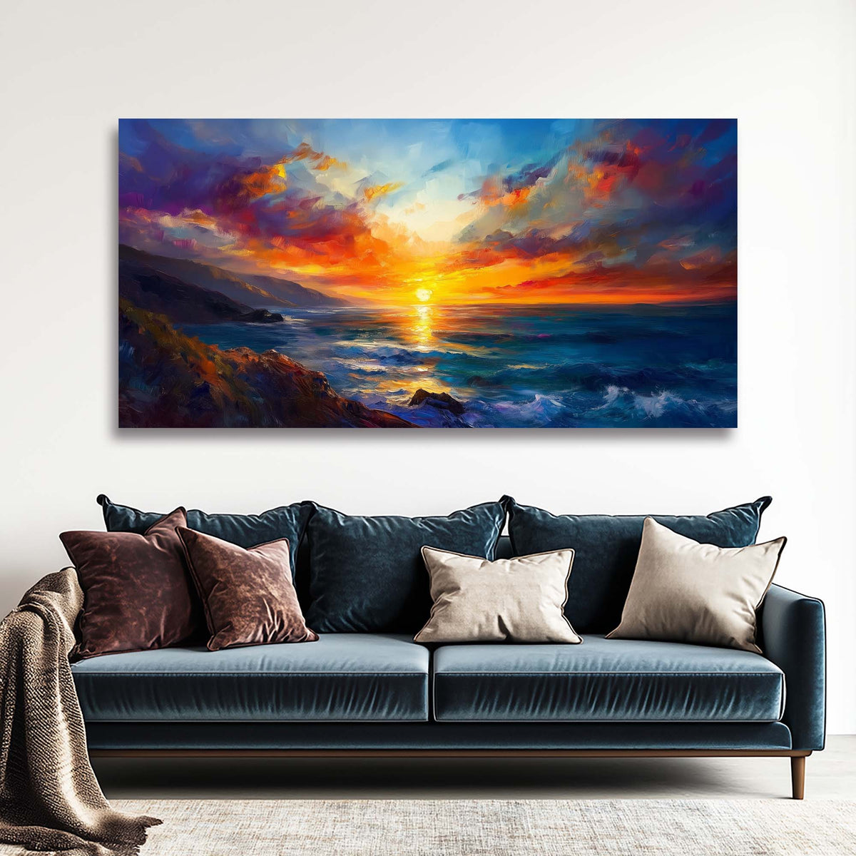 Khaki Coastal Nature Wall Art Modern Canvas Painting Prints Artwork Office Hallway Bedroom Living Room Decor