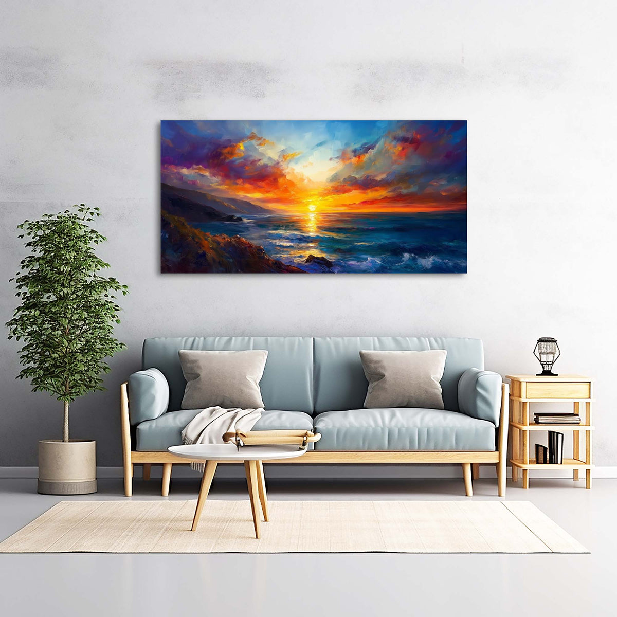 Khaki Coastal Nature Wall Art Modern Canvas Painting Prints Artwork Office Hallway Bedroom Living Room Decor