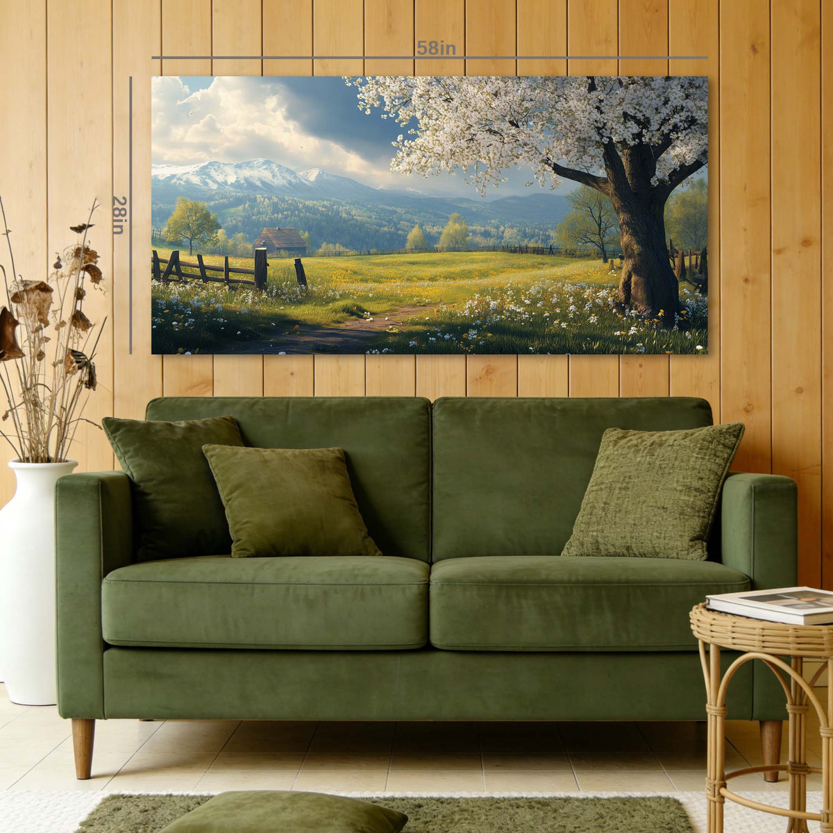 Green Country Nature Wall Art Art Deco Painting Prints Canvas Artwork Living Room Family Bedroom Office Decor