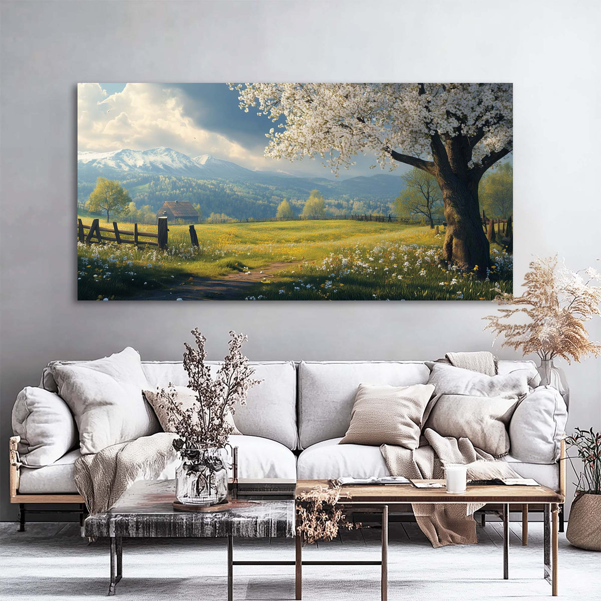 Green Country Nature Wall Art Art Deco Painting Prints Canvas Artwork Living Room Family Bedroom Office Decor